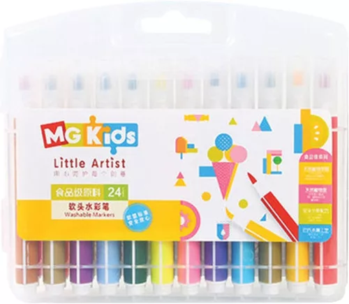 Ecsetfilc készlet 0,5-6 mm M&G 24 szín|mosható, Soft Brush, ZCPN0385