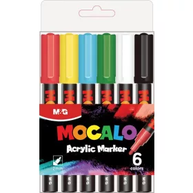   Akril marker készlet M&G "Mocalo" 6 alap szín|alap színek, APL976P3