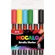 Akril marker készlet M&G "Mocalo" 6 alap szín|alap színek, APL976P3