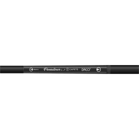  Filctoll 0,4-1,5 mm kétvégű, tű- és ecsethegy Daco "Pensuliner" fekete|fekete, 0,4 mm hegy+ecsethegy