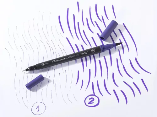Filctoll 0,4-1,5 mm kétvégű, tű- és ecsethegy Daco "Pensuliner" sötét cseresznye|sötét cseresznye, 0,4 mm hegy+ecsethegy