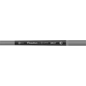   Filctoll 0,4-1,5 mm kétvégű, tű- és ecsethegy Daco "Pensuliner" szürke|szürke, 0,4 mm hegy+ecsethegy