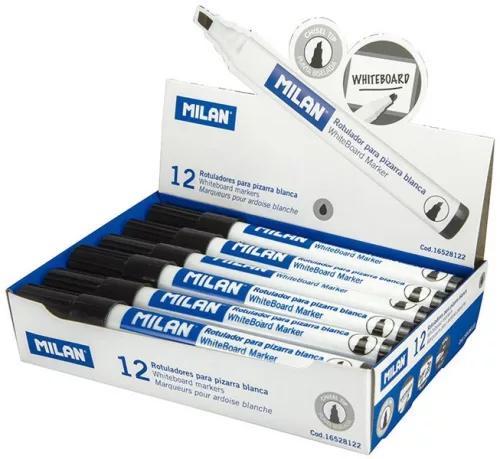 Táblamarker 1-4 mm vágott Milan fekete|fekete 16528122, 12 db/doboz