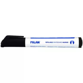   Filc táblaíró Milan Gömb|fekete, 12 db/doboz, újratölthető