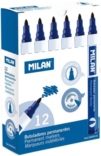 Alkoholos marker 3 mm gömb Milan kék|kék, 16429121, 12 db/doboz