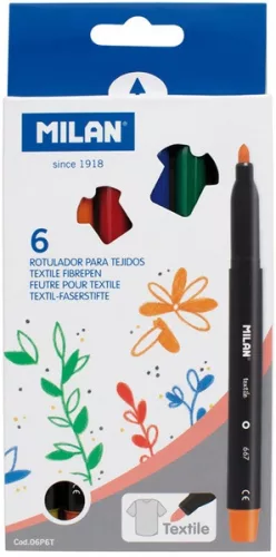 Textilmarker készlet 1 mm Milan 6 szín|textilfilc, 06P6T