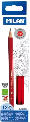 Grafitceruza HB Milan 80001|hatszög test, 12 db/cs