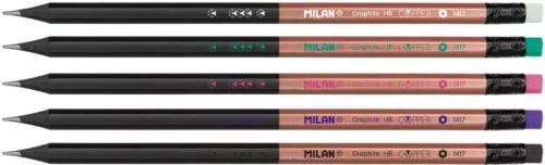 Grafitceruza HB fekete fa, radíros Milan "Copper|Copper, radíros, 24 db/dob, 071421724
