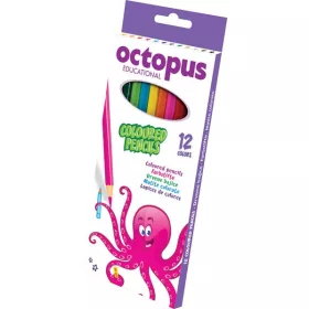   Színesceruza készlet Octopus 12 szín|háromszög vékony test, UNL-0100, 55641