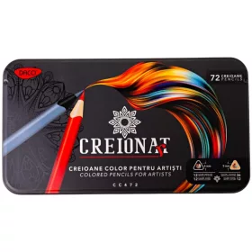   Színesceruza készlet fém dobozos Daco "Creion Art" 72 szín|Alap/Metál/Neon/Pasztell, fém dobozos,