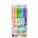 Színesceruza készlet Daco "Cute" 12 pasztell szín|pasztell, hatszögletű test, CC412P