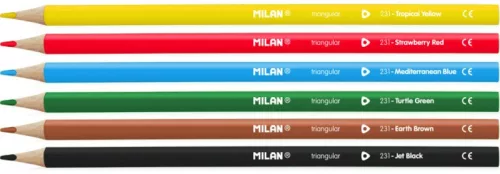 Színesceruza készlet háromszög test Milan 231 6 szín|háromszögletű test, 0722306