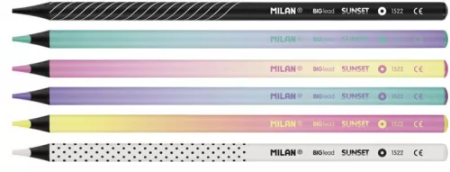 Színesceruza készlet fekete fa, hengeres test Milan "Sunset" 6 szín|Sunset, hengeres test, 071522206
