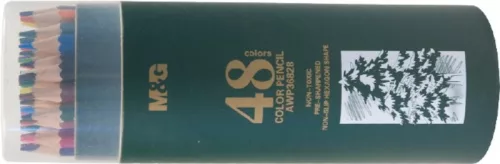 Színesceruza készlet műanyag hengeres M&G "Green" 48 szín|hatszög test, Hengeres, AWP36828
