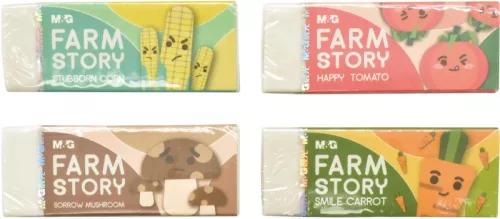 Radír M&G "Farm Story" vegyes minta|30 db/doboz, 4B, AXP963BN