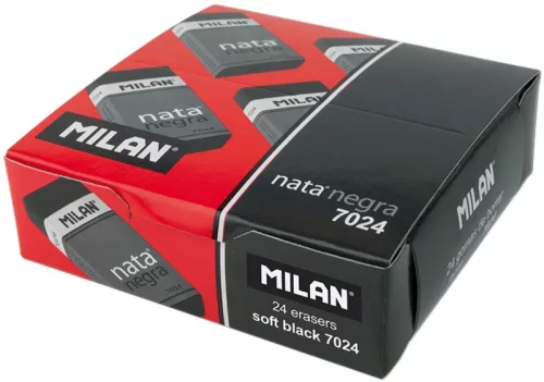 Radír Milan 7024 "Nata" Negra|extra puhaságú, fekete, 24 db/doboz