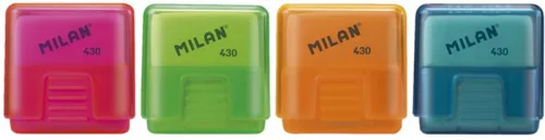 Radír, műanyag tokos Milan 430 "Look" vegyes színek|60 db/doboz, PMMS430LK
