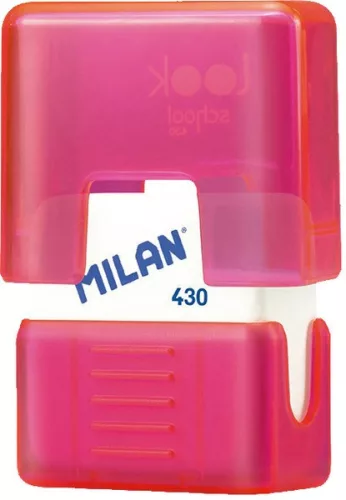 Radír, műanyag tokos Milan 430 "Look" vegyes színek|60 db/doboz, PMMS430LK
