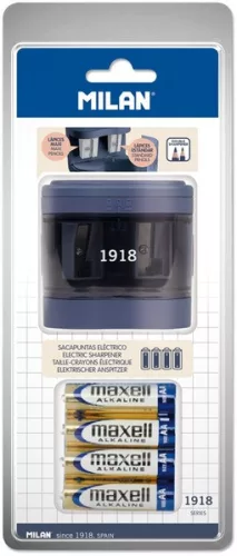 Hegyező asztali, elemes, 2 lyukú Milan "1918 Series" navy kék|2 lyukú, elemes (4 db AA elem)