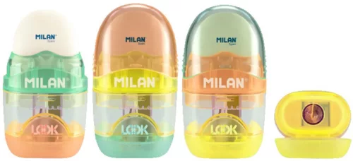 Hegyező 1 lyukú, tartályos, radírral Milan "Capsule" New Look|Look, 4701116LK2