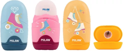 Hegyező 1 lyukú, tartályos, radírral Milan "Capsule" Roller|Roller, 4701116RL