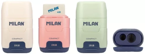 Hegyező 2 lyukú, tartályos, radírral Milan "Compact" 1918 Series|1918 Series, tartályos radírral