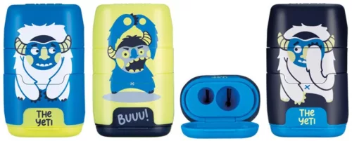 Hegyező 2 lyukú, tartályos, radírral Milan "Compact" Yeti|Yeti, tartályos radírral