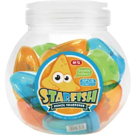   Hegyező 2 lyukú, műanyag M&G "Starfish" vegyes színek|Star, tartályos, APSN1273