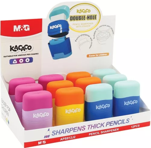 Hegyező 2 lyukú, tartályos, radírral M&G "Kacaco|Kacaco, tartályos, radírral, APS912J2