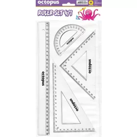   Vonalzókészlet 4 db-os Octopus vegyes színek|UNL-0294 (30cm+60/180+45/130+180/100)