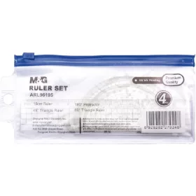 Vonalzókészlet 4 db-os M&G|15cm+60/100+45/60+180/100)