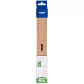 Vonalzó 30 cm fa Milan "Bamboo|cm és inch, 353701BMB