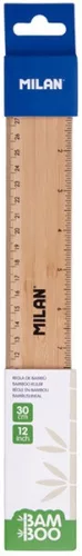 Vonalzó 30 cm fa Milan "Bamboo|cm és inch, 353701BMB