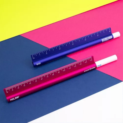 Vonalzó 15 cm fém Milan "Acid" vegyes színek|fém, Touch hatással 352910