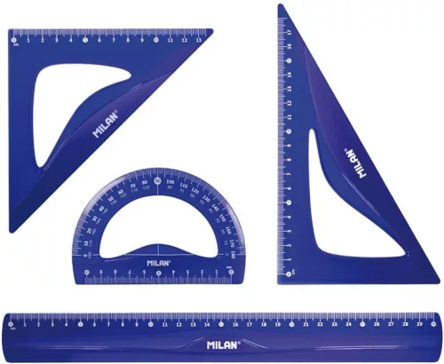 Vonalzókészlet 4 db-os Milan "Flex" Acid kék|4 db-os, 30cm+60/180+45/130+180/100)