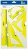 Vonalzókészlet 4 db-os Milan "Flex" Acid sárga|4 db-os, 30cm+60/180+45/130+180/100)