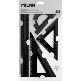   Vonalzókészlet 4 db-os Milan "Shadow Black" fekete|4 db-os, 30cm+60/150+45/100+180/40)