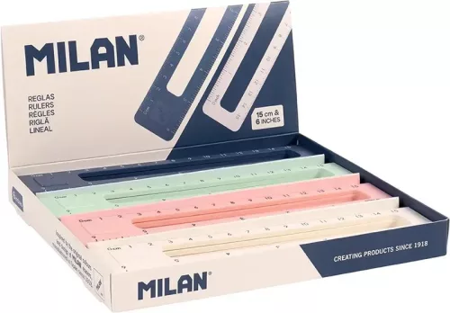 Vonalzó 15 cm Milan "1918 Series" vegyes színek|350220SNCZ  20db/cs