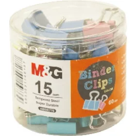   Bindercsipesz 15 mm 60 db/doboz M&G vegyes színek|60 db-os henger, ABS92770