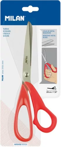 Olló, irodai 20 cm Milan BWM10151 piros|20cm BWM10151