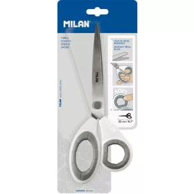   Olló, irodai 22 cm Milan BWM10265 fehér|22cm, fehér, BWM10265
