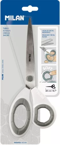 Olló, irodai 22 cm Milan BWM10265 fehér|22cm, fehér, BWM10265