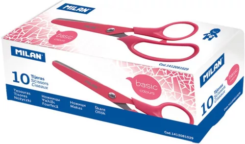 Olló, iskolai 13,4 cm Milan "Basic" piros|piros, 13,4 cm-es, 1412081029