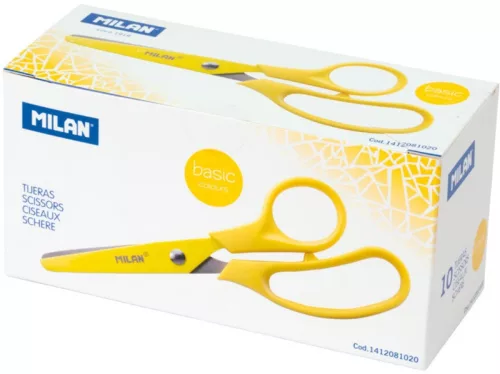 Olló, iskolai 13,4 cm Milan "Basic" sárga|sárga, 13,4 cm-es, 1412081020