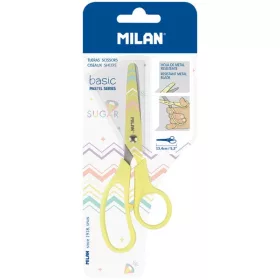   Olló, iskolai 13,3 cm Milan "Basic" Pastel sárga|Pastel, sárga, 13,3 cm, BWM10426VN