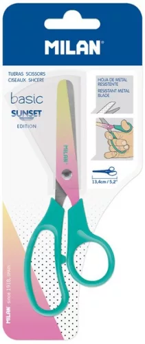Olló, általános 13,4 cm Milan "Basic" Sunset türkiz|türkiz,BWM10444T