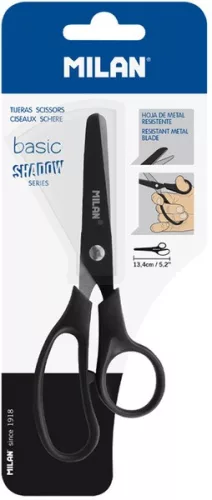 Olló, általános 13,4 cm Milan "Basic" Shadow fekete|Fekete, BWM10341DW