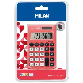   Zsebszámológép, 8 számjegy Milan 150908 "Touch" piros|bliszteres, piros, 150908RBL