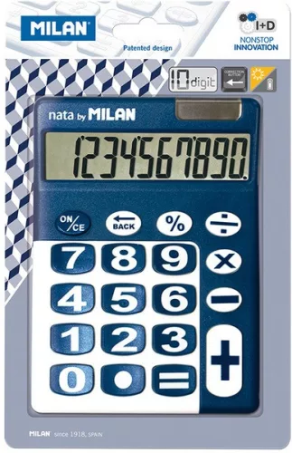 Számológép asztali 10 számjegy Milan 150610 "Duo" kék|10-digit, kék-fehér, 150610BBL