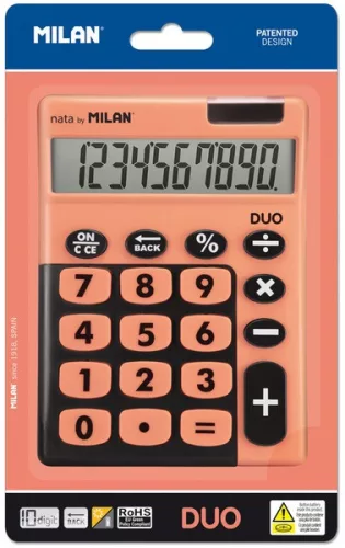 Számológép asztali 10 számjegy Milan 150610 "Duo" Touch narancs|10-digit, narancs, 150610TDOBL